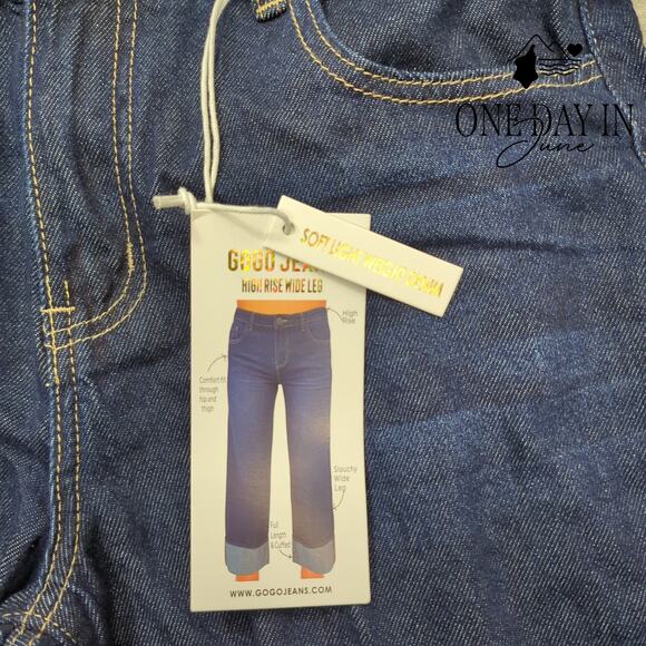 Gogo Jeans Juniors High Rise Wide Leg Jeans Size 9 - Picture 2 of 6